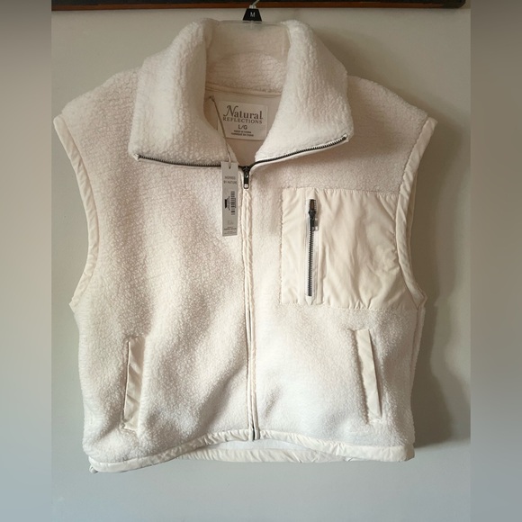 Natural Reflections Jackets & Blazers - Natural Reflections White Fleece Vest